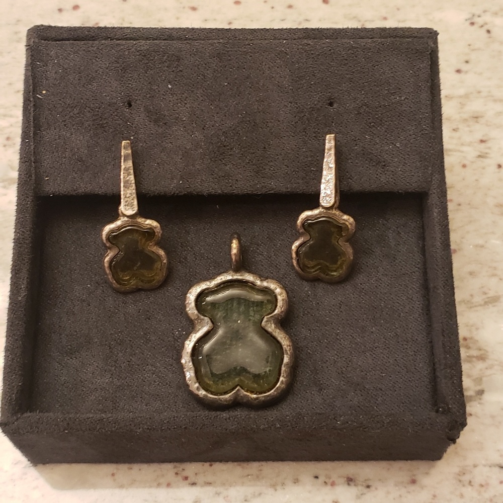 Tous earrings and pendant
